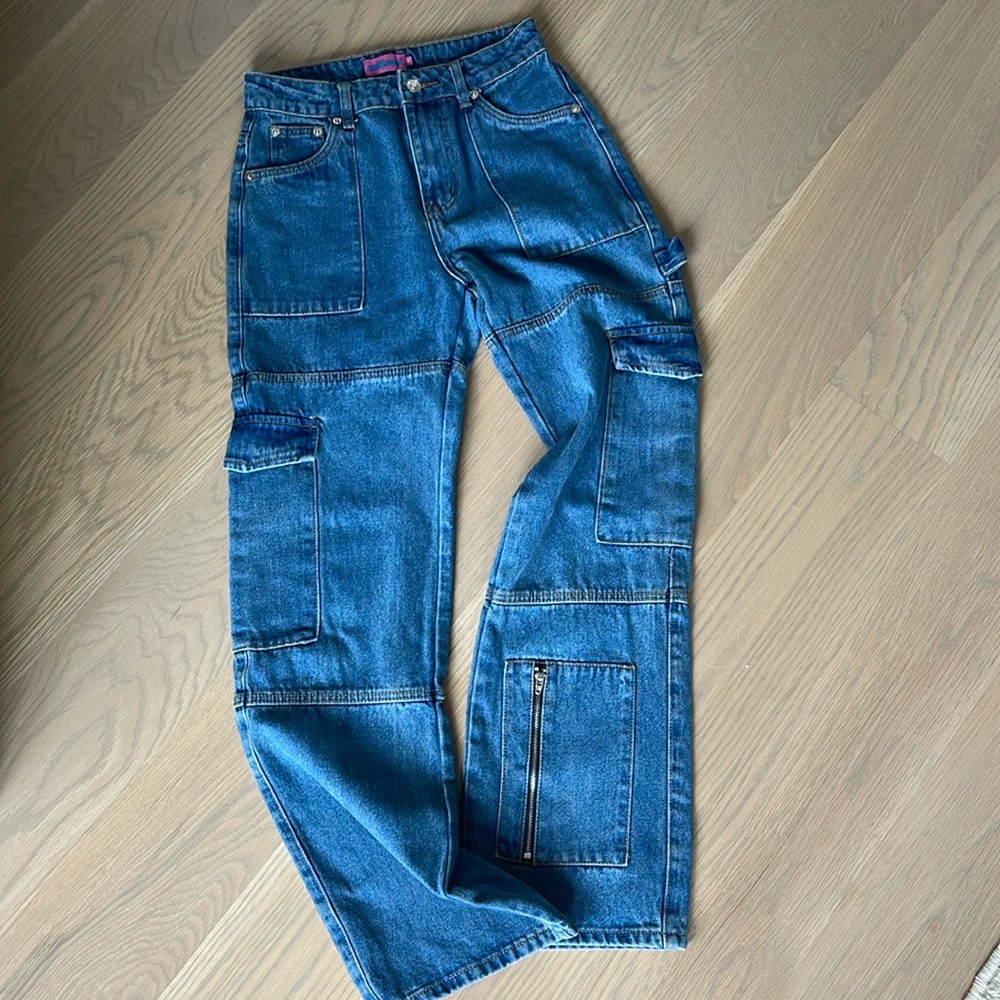 Edikted cargo Jean denim pants like New xs